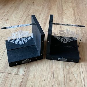 Harley Davidson set of bookends black and acrylic design